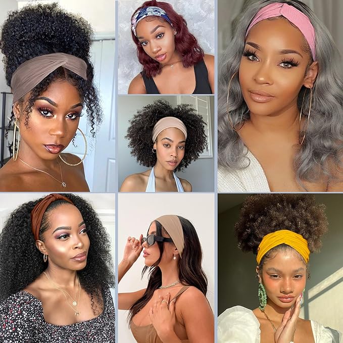 Kachanaa 8 Packs Large Wide Headbands for Women's Hair,Non Slip Soft African Bandeau Hair Bands Makeup Yoga Workout Running Sweat Hair Wraps Fashion Hair Accessories for Black Women