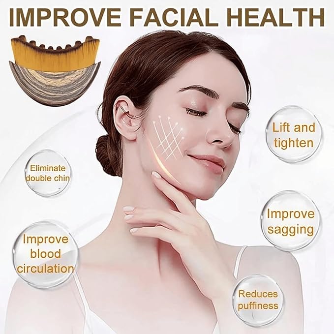 2 PCS Lymphatic Contour Face Brush for Facial Massage and Puffiness Reduction, Gentle Manual Lymphatic Drainage Massager, Soft Bristles for Sensitive Skin and Sculpted Look