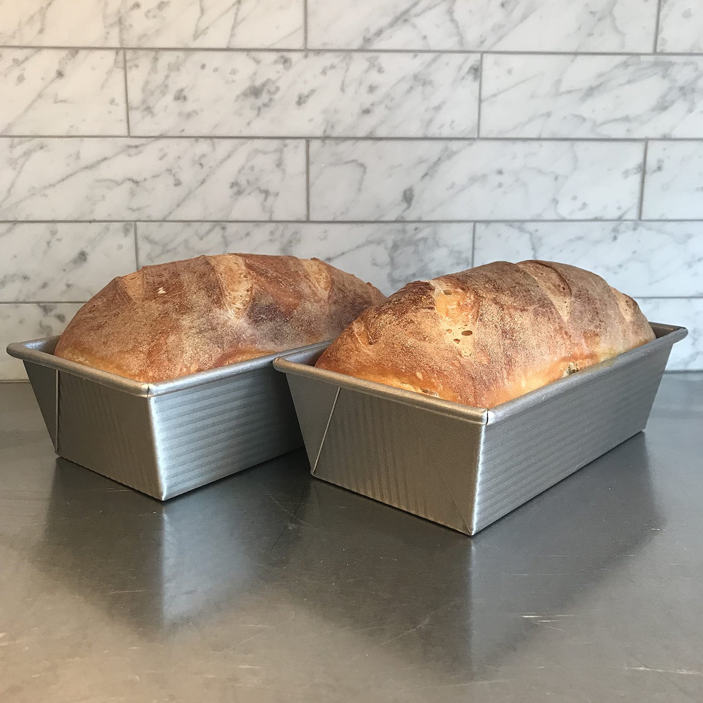 USA Pan Bakeware Aluminized Steel Loaf Pan, 5"D x 10"W x 3"H, 1.5 Pound