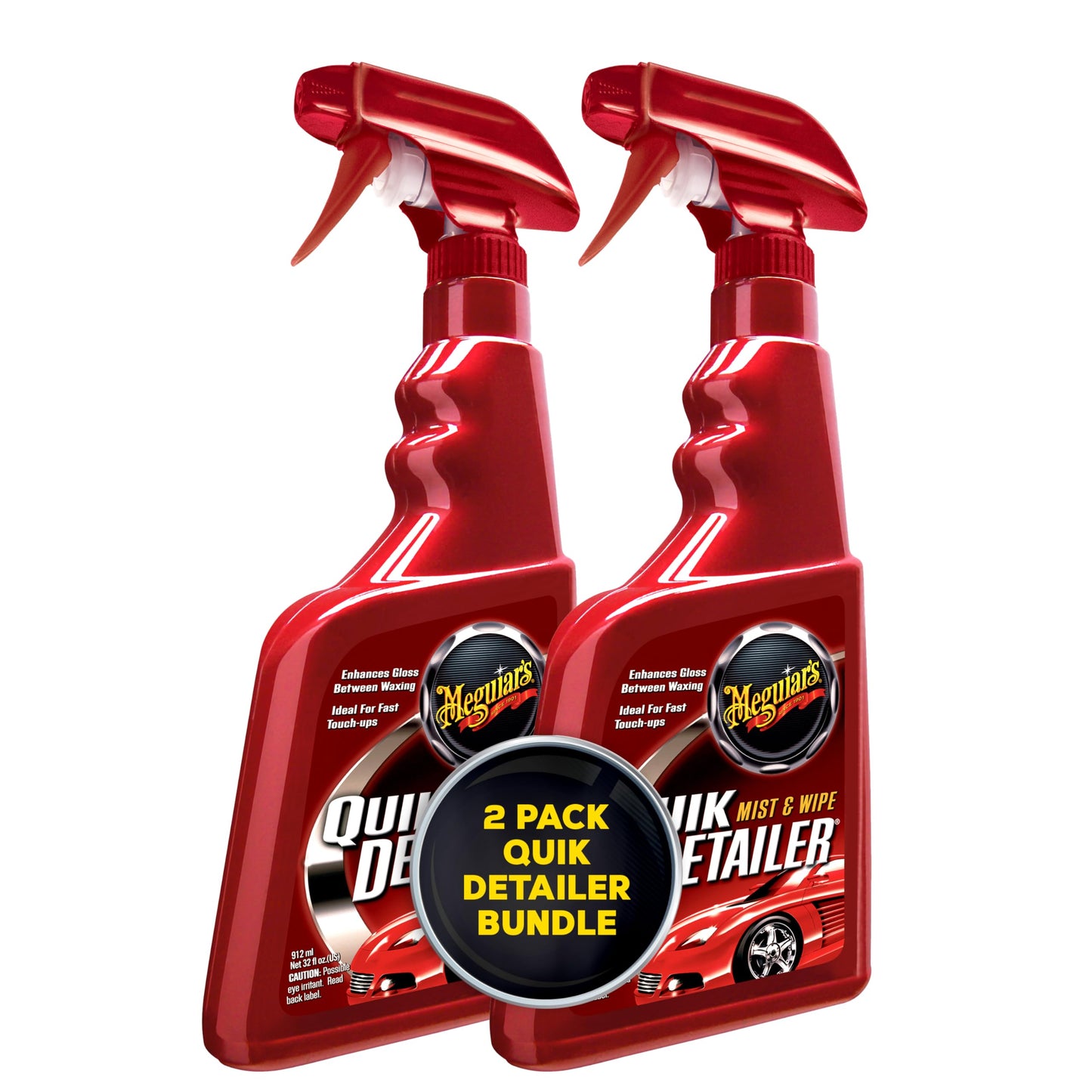 Meguiar's Quik Detailer, Mist & Wipe Car Detailing Spray, Clear Light Contaminants and Boost Shine with a Quick Detailer Spray that Keeps Paint and Wax Looking Like New, 32 oz. (Pack of 2)