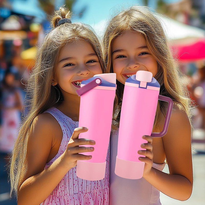 Mity rain 2PCS Protective Silicone Boots for Owala 30oz & 40oz FreeSip Sway Bottles & Tumblers - Accessories for owala, Enhances Stability & Prevents Scratches (Light Pink)
