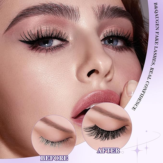 B&Q Wispy Lash Clusters Full B03,Eyelash Clusters 156PCS Comfortable band Cluster Eyelash Extensions,8-18mm Volume Individual Lashes Lightweight D Curl Lash Clusters Soft Eyelashes Natural Look(B03)