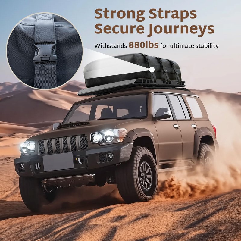 iBirdie Roof Rack Cargo Carrier 36.4 Cubic Feet, XXL Soft-Shell Rooftop Cargo Box, Waterproof Heavy Duty 1200D for Car with/Without Roof Rack, Includes Anti-Slip Mat, Door Hooks, 56x45x25 inches