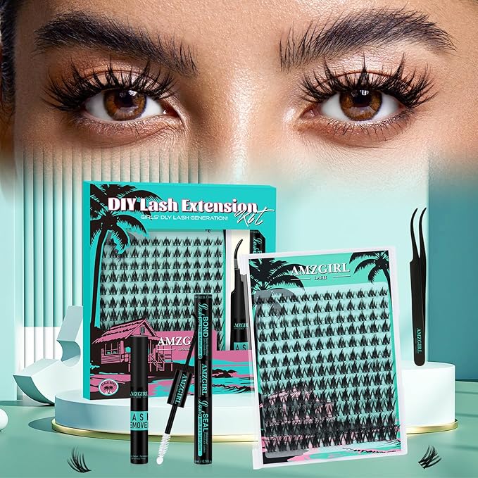 Fairy Lash Clusters DIY 144Pcs Manga Lash Extension Kit,Lashes Natrual Clusters Kit with Eyelash Black Bond and Seal,Lash Remover and Tweezers Anime Cluster Eyelash Extensions(Holiday,C-Mix8-18mm)