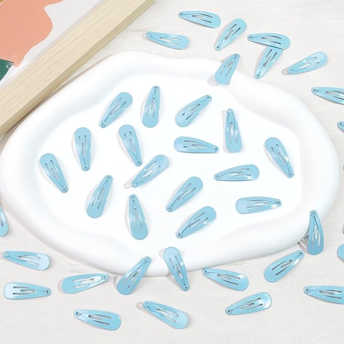 1Inch Baby Blue Snap Hair Clips, 60Pcs Small Clips for Little Girls, Baby Infant 3cm Candy Color Hair Clips Barrettes for Toddlers Hair Accessories