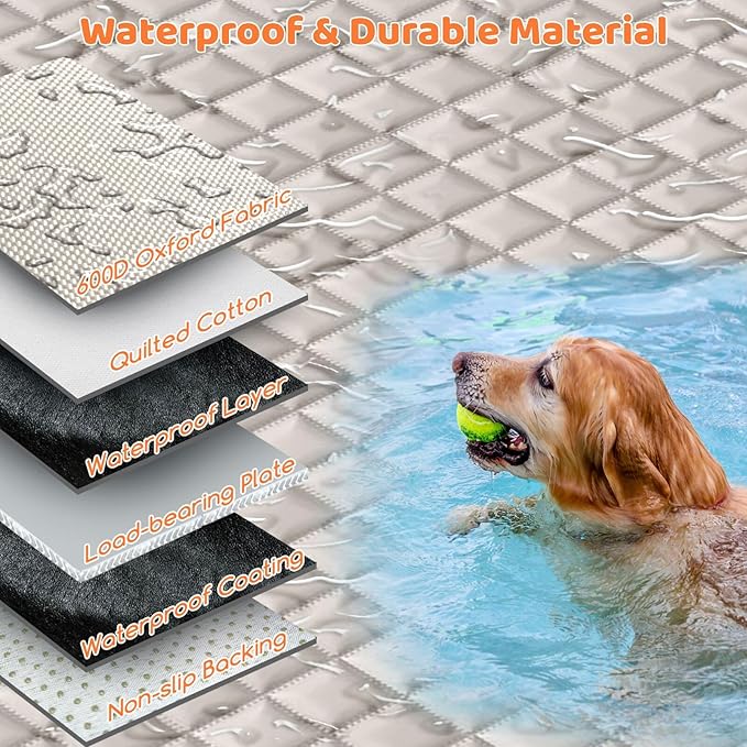 URPOWER Backseat Extender for Dogs - Hard Bottom Dog Car Seat Cover for Back Seat, Dog Hammock for Car and SUV, Pet Rear Seat Protector Dogs Travel Bed with Mesh Window & Side Flaps