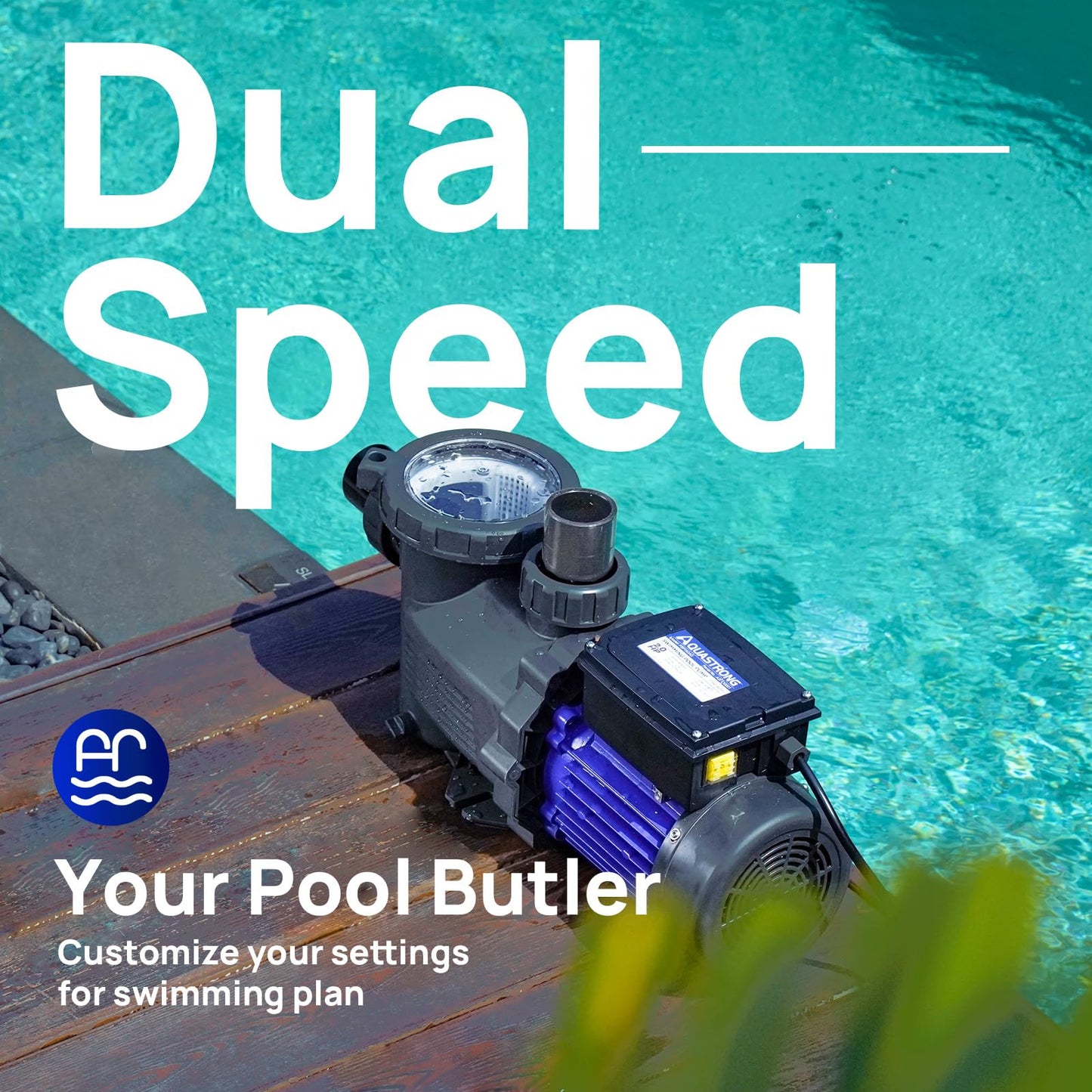 Aquastrong In/Above Ground Pool Pump High Flow Self Primming Swimming Pool Pump,Deep Blue