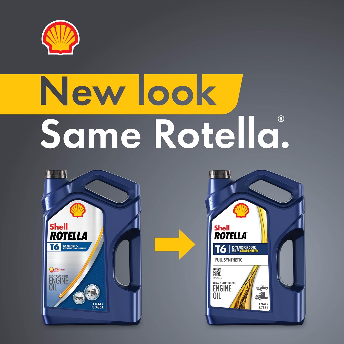 Shell Rotella T6 Full Synthetic 5W-40 Diesel Engine Oil, 1 Gallon (3 Pack)
