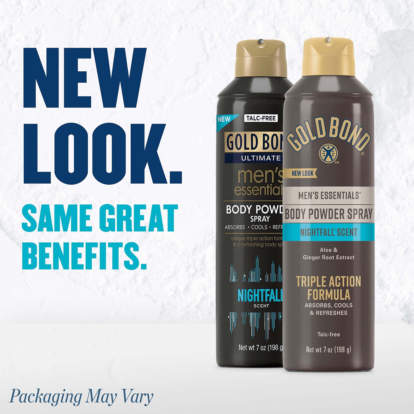 Gold Bond Men's Essentials Talc-Free Body Powder Spray | 7 oz | Pack of 2 | Nightfall Scent | Wetness Protection