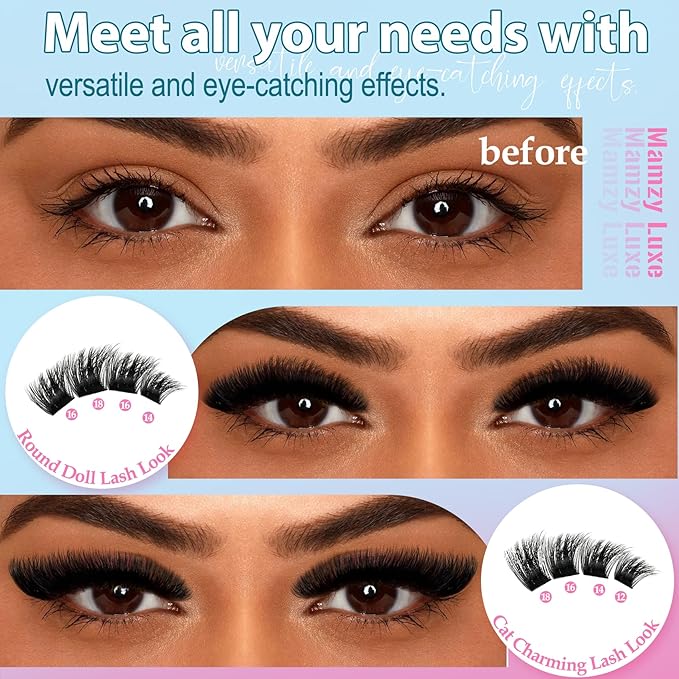 Thick Lash Clusters Kit 10-18MM 156Pcs Individual Lashes Clusters 200D Eyelash Clusters Kit Full Volume False Eyelashes Dramatic Luxury Cluster Eyelash Extension Kit by MAMZY LUXE