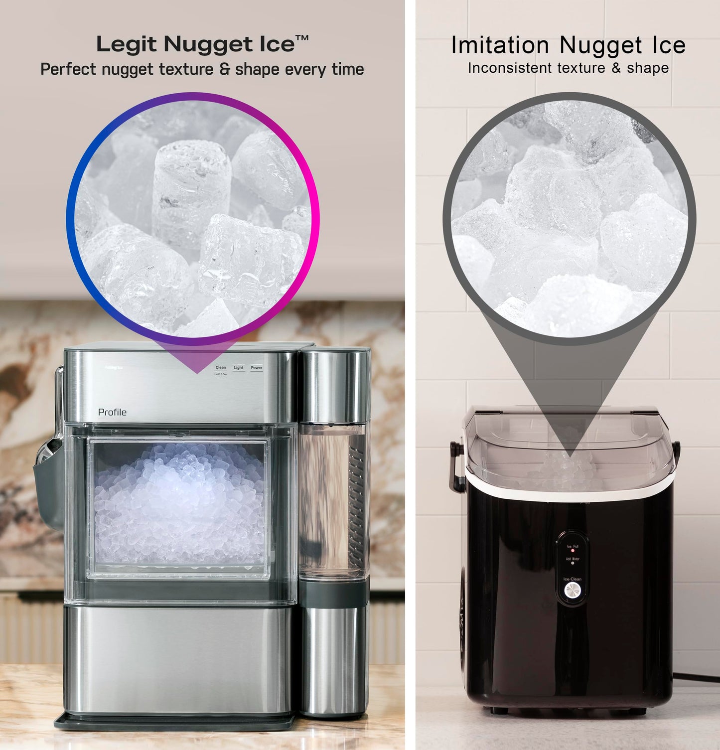 GE Profile Opal 2.0 Ultra Nugget Ice Maker with Side Tank and Scale Inhibiting Filter, Scoop Included, 38 lbs in 24 Hours, Pellet Ice Machine with WiFi & Smart Connected, Stainless Steel