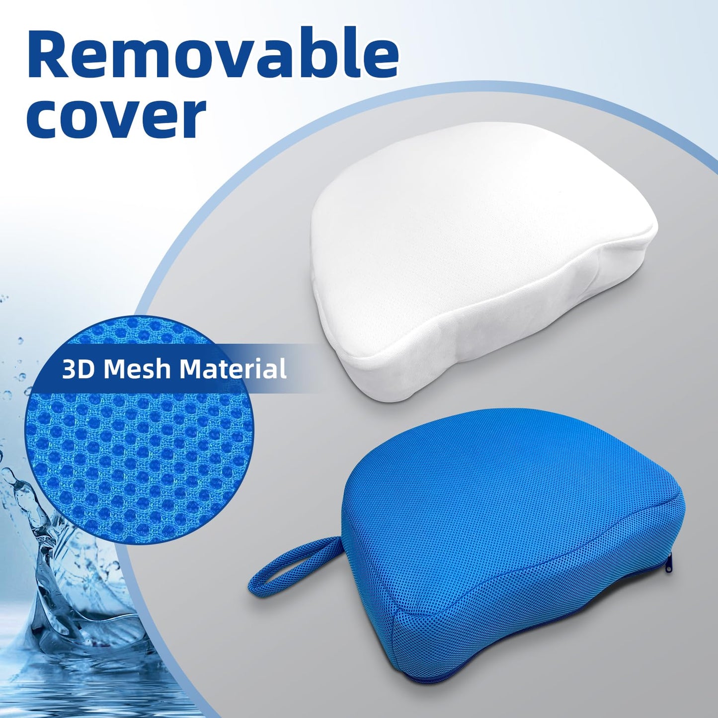 Hot Tub Booster Seat for Adults, Quick-Drying Portable Cushion with Weighted Module for Quick Sinking, Suitable for Hot Tub Booster Seat, Inflatable Hot Tub, Pool (2 Pack Blue)