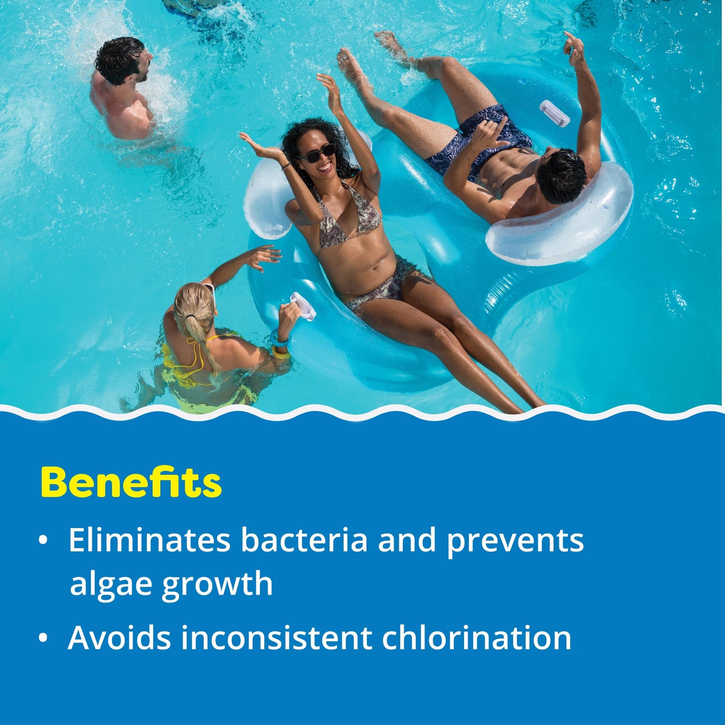 In The Swim 1 Inch Stabilized Chlorine Tablets for Sanitizing Swimming Pools - Fast Dissolving - 90% Available Chlorine - Tri-Chlor - 10 Pounds