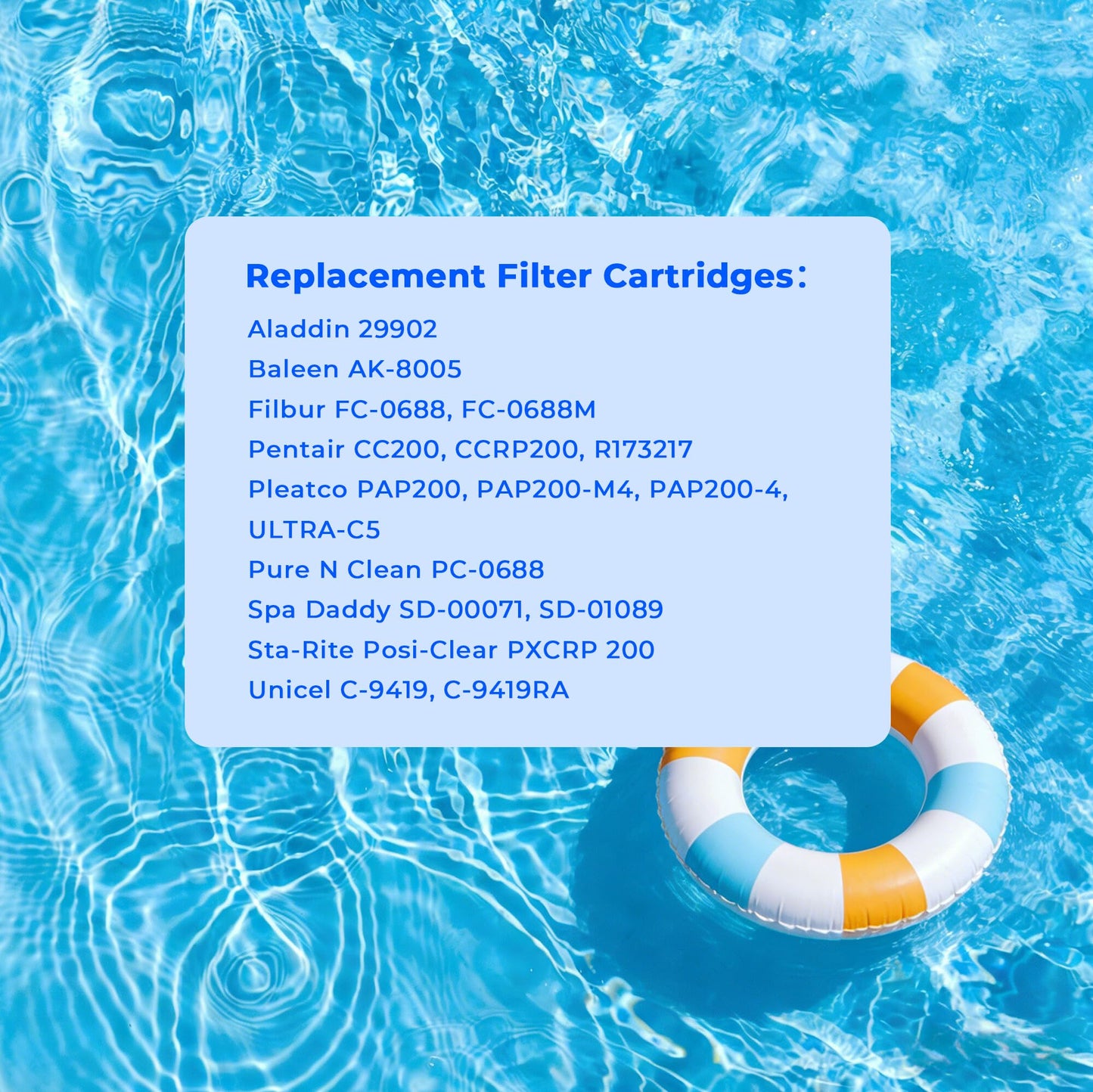 AQUIVEX CCRP200 Pool Filter Cartridge, Compatible with Pentair Clean & Clear 200, 160318, EC-160318, Pentair Clean and Clear RP 200, 160353, R173217, Pleatco PAP200, Unicel C-9419, 1 Pack