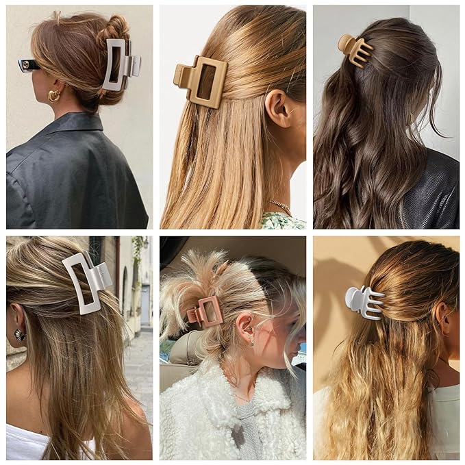 12 Pcs Hair Clips for Women 3 Styles Small Medium Large Claw Clips for Thin Thick Curly Hair, Strong Hold Hair Claw Clips, Stylish Hair Accessories Ideal Gifts for Women (Metallic Glitter)