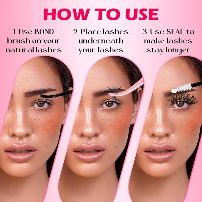Lash Clusters Kit Eyelash Clusters Kit Cluster Eyelash Extensions Large Pack Lashes Clusters Lash Extension Kit PestaÃÂ±as Postizas Naturales+Lash Bond&Seal,Remover,Tweezers,Cleanser,Tools(Lash Kit-10)