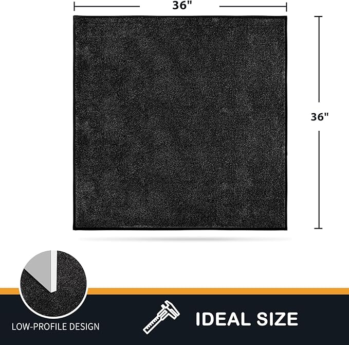 PURRUGS Dirt Trapping Door Mat 36" x 36", Non-Slip Machine Washable Entryway Rug, Dog Doormat, Indoor Front Door Mat, Super Absorbent Entry Rug for Muddy Shoes & Paws, Charcoal