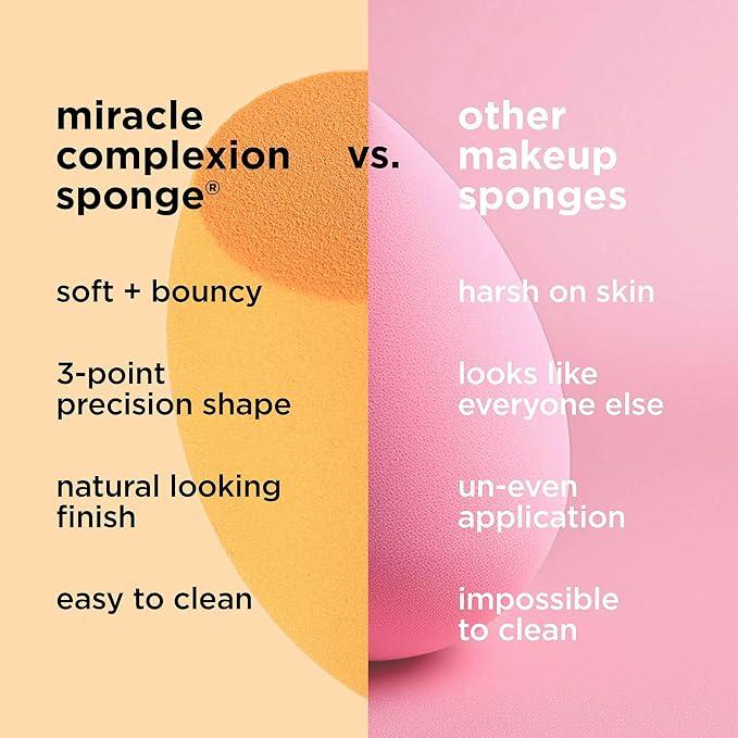 Real Techniques Miracle Complexion Beauty Sponge Makeup Blender with Case