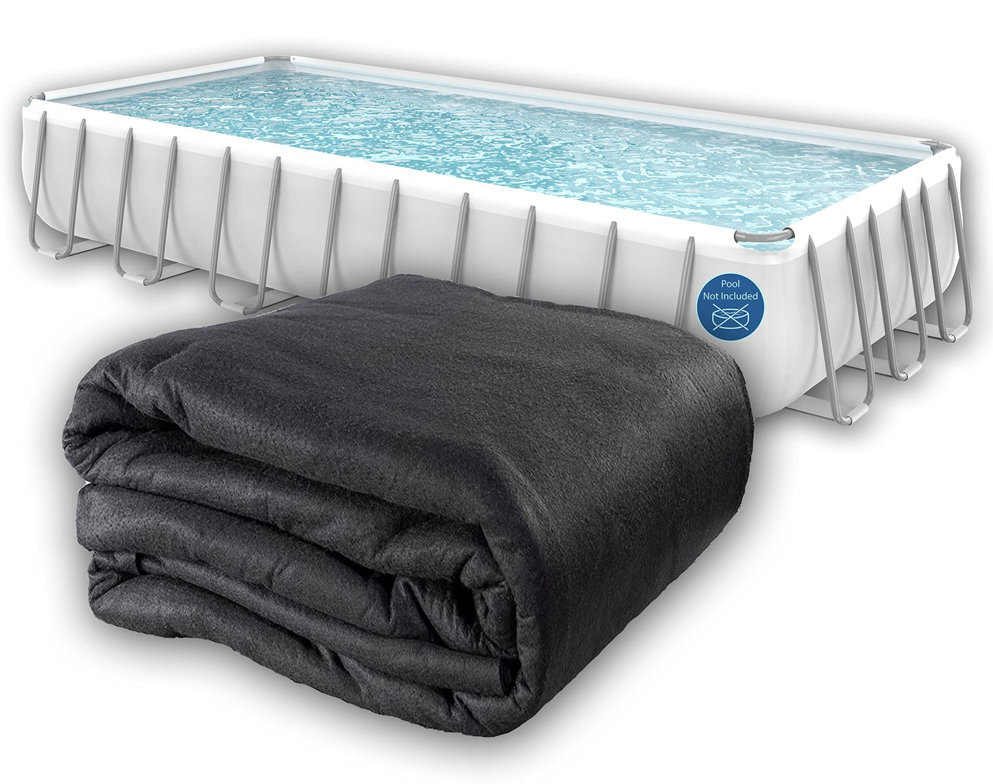 Liner Life LL1224RE Aboveground Pool Liner Pad 12' x 24', Strong Durable Puncture Resistant Floor Mat, Polyester Geotextile Material, 12'x24' Rectangle, Black