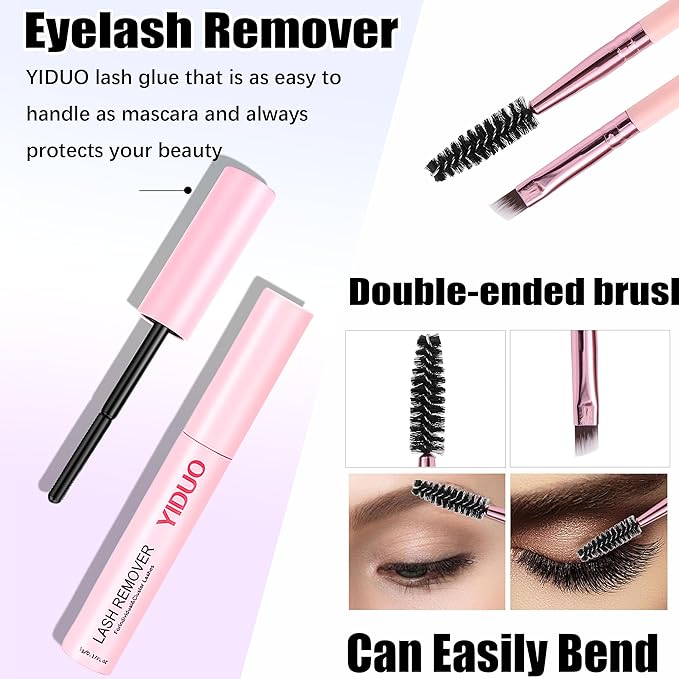 YIDUO 6 Styles Mix Lash Clusters Kit 1548Pcs with 2X Bond&Seal Volume Soft Cluster Lashes Extension Kit Gift Packs 8-18mm Wispy DIY Individual False Eyelashes Box Bulk for Beginners De Pestañas