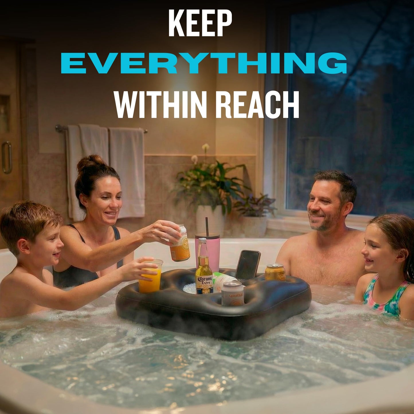 DIVEBLAST: Premium Small Floating Drink Holder for Pool, Hot Tub Accessories for Adults - Holds Up to 50 LBS - Fun Swimming Pool Accessories for Adults, Cool and Unique Drink Floaties