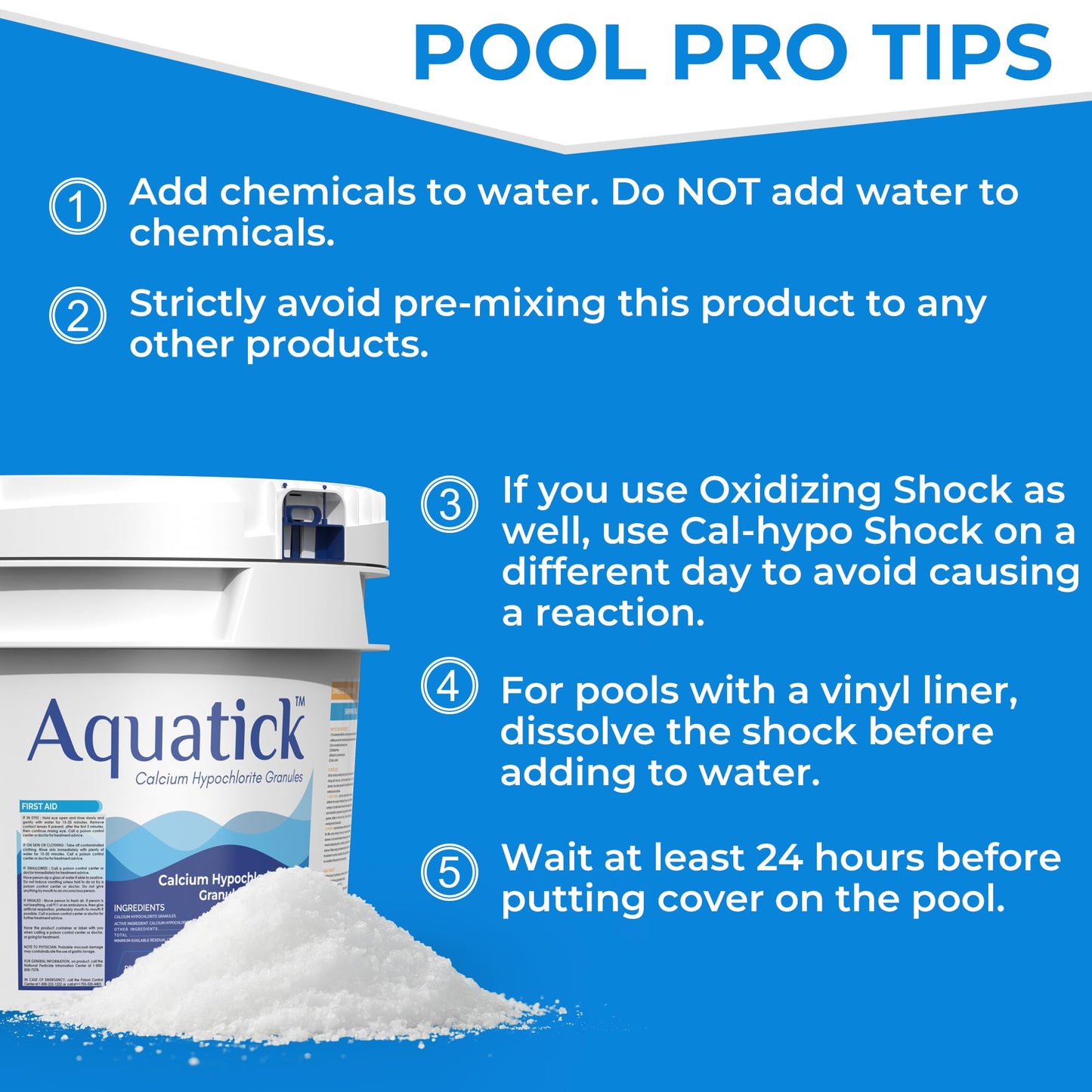 Pro-Grade Chlorine Pool Shock, 68% Cal-Hypo Granular Sanitizer, Prevents Bacteria & Algae, Restores Crystal Clear Water - Shock Treatment, Swimming Pool Chemical - 25Lb