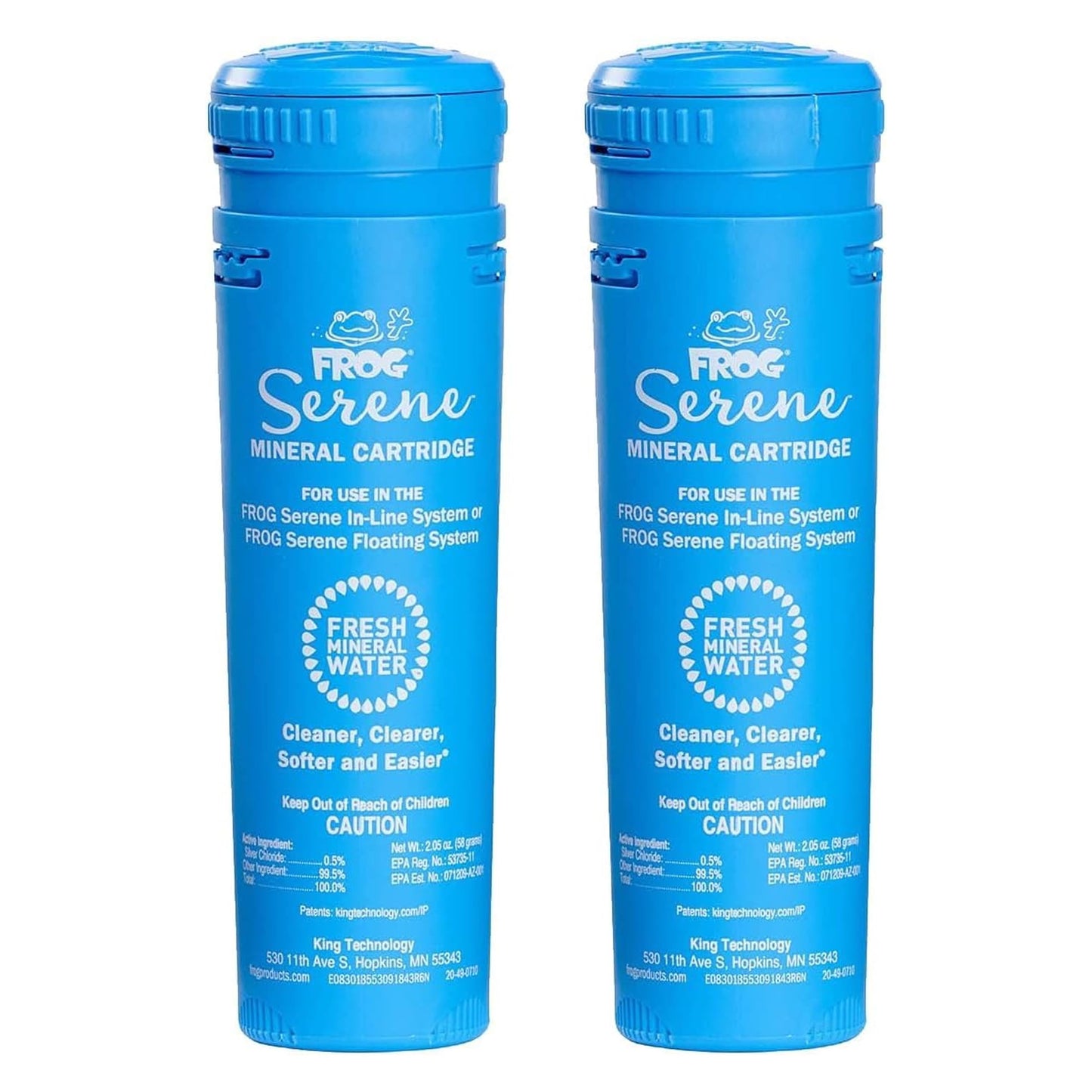 FROG Serene Replacement Mineral Cartridges for use with Hot Tub FROG Serene Floating Sanitizing System - Prefilled for Quick & Easy Hot Tub Maintenance - 2 Pack
