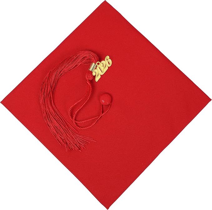 Unisex Adult Matte Graduation Cap with Tassel Year Charm
