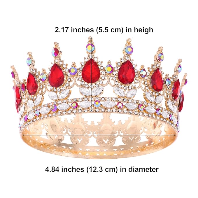 Queen Crown for Women Crystal Tiara for Women Rhinestone Wedding Headband for Bride Hair Accessories for Costume Birthday Party Prom Gifts