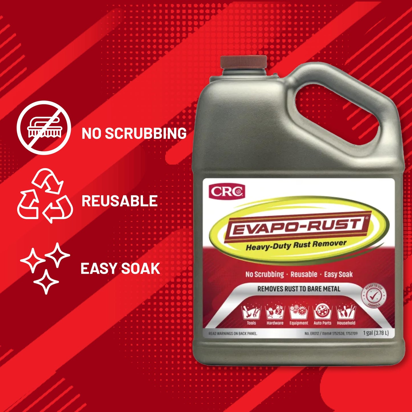 Evapo-Rust ER012 Heavy Duty – 128 oz., Rust Remover for Auto Parts, Hardware, Antiques | Rust Removers and Chemicals