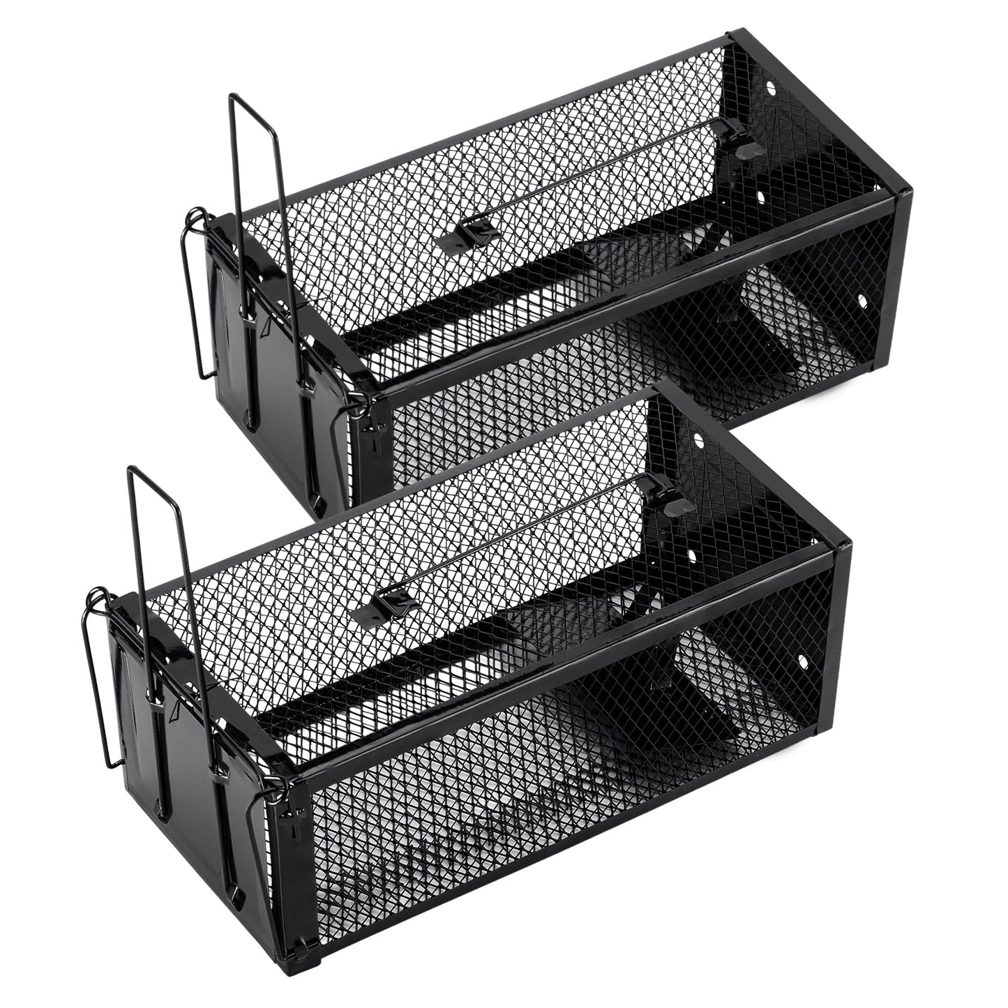 Pivmuth 2 Pack Humane Rat Traps 12.5"x5.5"x4.5", Reusable Mouse Traps for Indoor/Outdoor Use, No-Kill Live Capture for Chipmunks, Squirrels, Rats, Mice