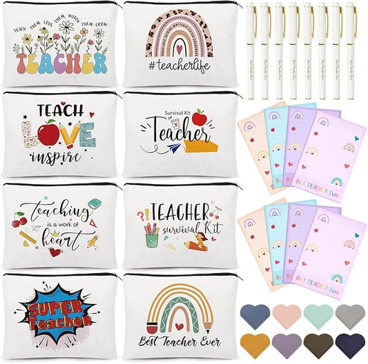 UAREHIBY 32 PCS Teacher Appreciation Gifts In Bulk, Teacher Gift with Makeup Bag for Women, Thank You Gifts for New Teachers,Christmas Gift,Valentine Gifts