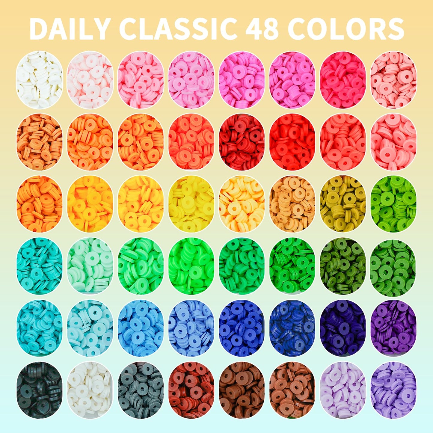 Friendship Bracelet Kit, 14,000pcs 48 Colors Bracelet Making Kit Clay Beads with Number Letter Bead Set Concert Merch Arts and Crafts Gifts for Kids Teen Girls Jewelry Making Supplies Bracelet Maker1