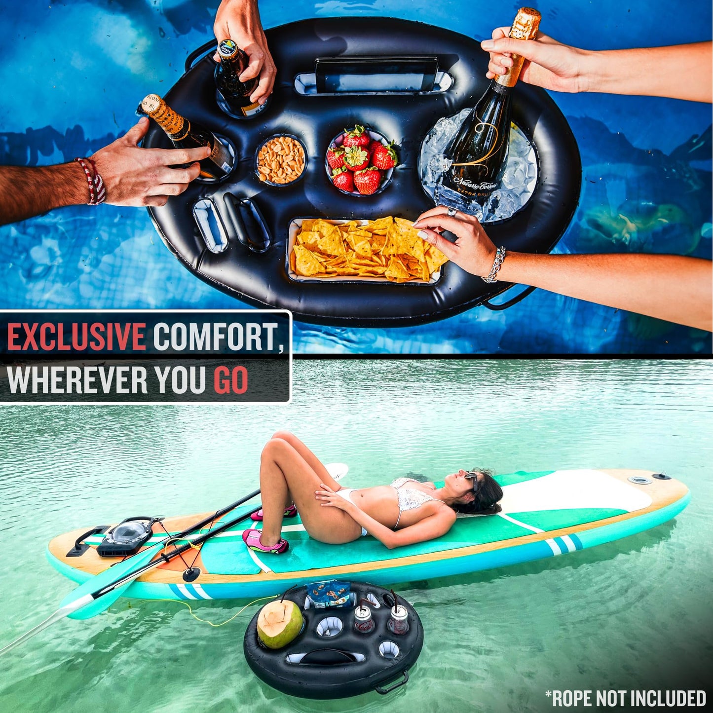 DIVEBLAST: Premium Floating Drink Holder for Pool, Hot Tub Accessories for Adults - Holds Up to 50 LBS - Fun Swimming Pool Accessories for Adults, Cool and Unique Drink Floaties