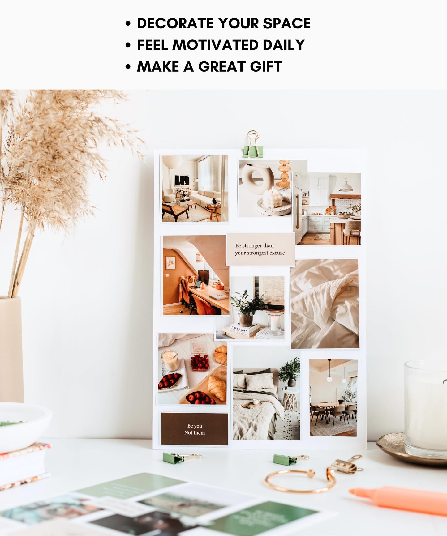 Lamare Vision Board Book - 1000+ Aesthetic Vision Board Images & Motivational Quotes, Vision Board Supplies, Vision Board Kit, Collage Book for Manifestation, Self Care & Goal Setting
