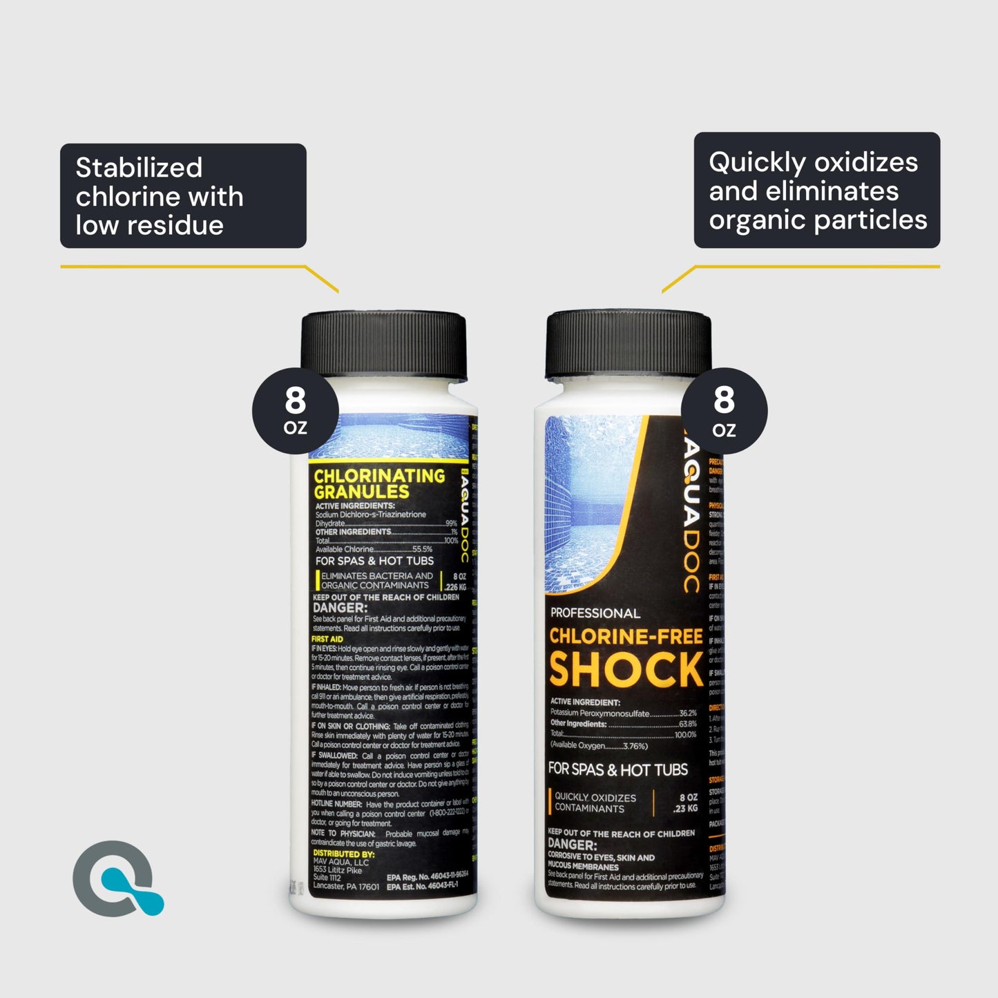 Hot Tub Chemicals Starter Kit - Chlorine Spa Starter Kit Chemicals for Hot Tub - Convenient Hot Tub Starter Kit & ph Control Kit - Effective Chlorine pH Balancer & Inflatable Hot Tub Chemical Kit