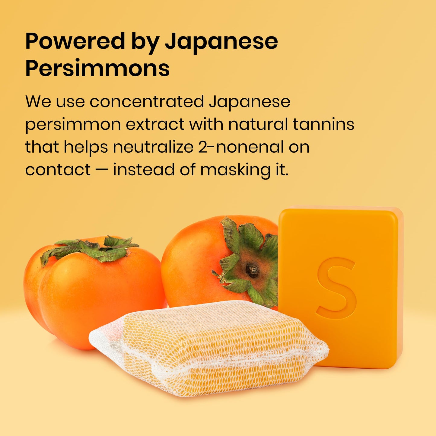 Swarva Japanese Persimmon Cleanser Bar 2 Pk Bundle for Body Odor, Persimmon Solution for Old People Smell - Natural Antibacterial Body Bars, Organic Formula, Japanese Skin Care, Antibacterial Hygiene