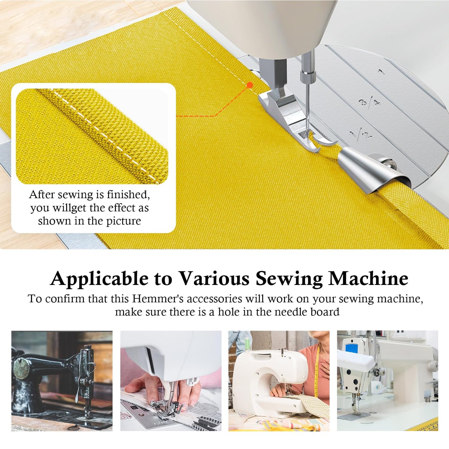 TIGARI Sewing Rolled Hemmer Foot, 8 Sizes Rolled Hem Presser Foot, Wide Rolled Hem Pressure Foot Sewing Machine Feet Hemming Machine Hand Sewing Machine Sewing Accessories