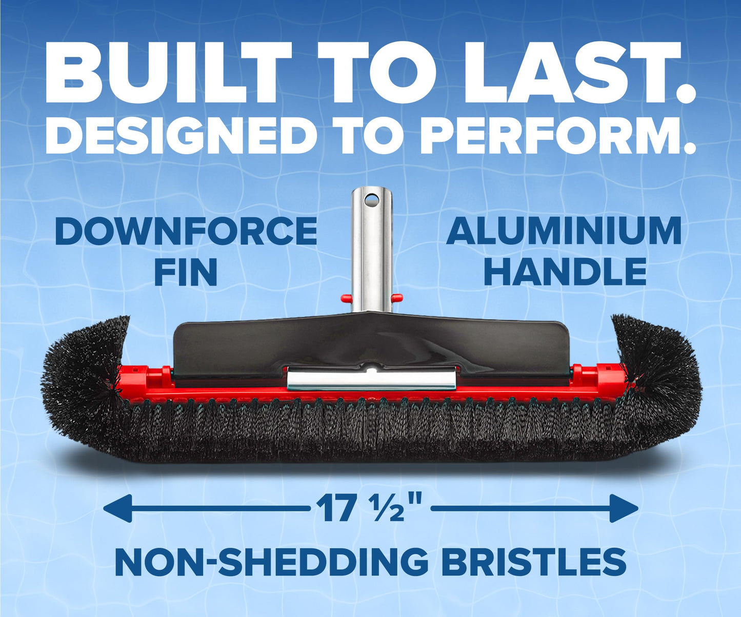 Pool Brush Head for Inground & Above Ground Pools // Heavy Duty Pool Scrubber Brush for Cleaning Algae // Swimming Pool Brush with Round Ends for Corners & Reinforced Aluminum (Pole Sold Separately)