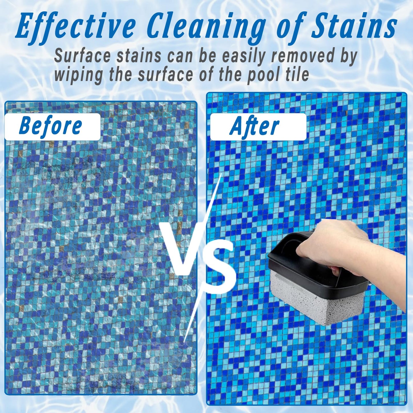 Nilioerup 5 Pcs Pools Pumice Stone, Pool Cleaning Pumice Block with Handle, Pools Tile Cleaner Pumice Stone Remove Stains Cleaning Stone for Swimming Pool, Spa, Bathroom, Kitchen (5 Pcs)