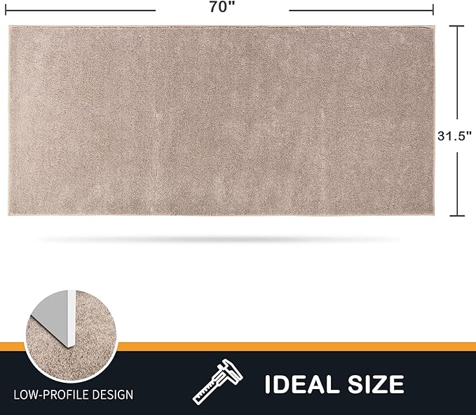 PURRUGS Dirt Trapping Door Mat 31.5" x 70", Non-Slip Machine Washable Entryway Rug, Dog Doormat, Indoor Front Door Mat, Super Absorbent Entry Rug for Muddy Shoes & Paws, Taupe