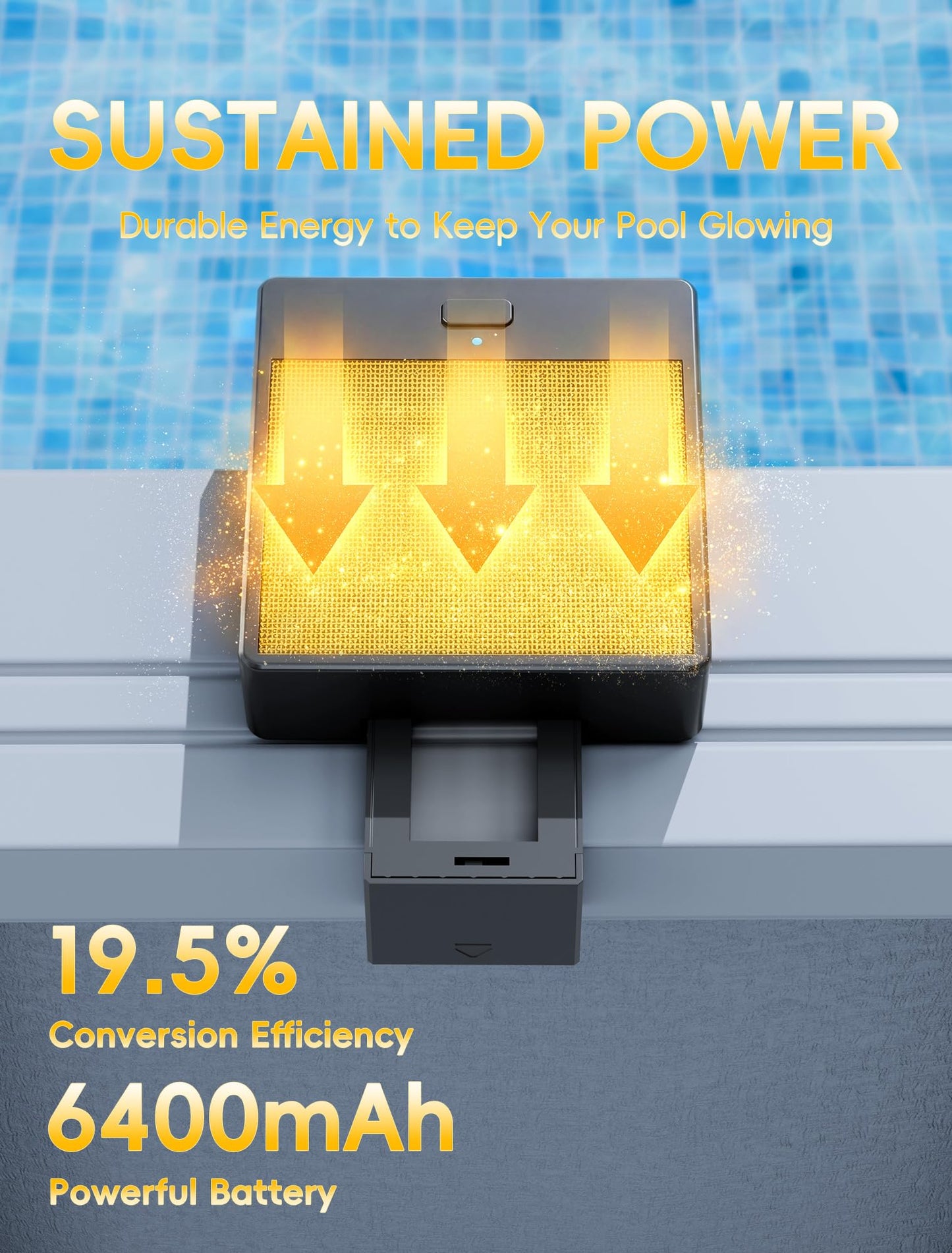 POOLHOUR Solar Pool Lights for Above Ground Pools (Steel Wall Only), LED Pool Wall Light with Remote & Timer, Submersible Underwater Lighting, 10-Color RGB 4-Mode Poolside Solar Lights, 1 Pack