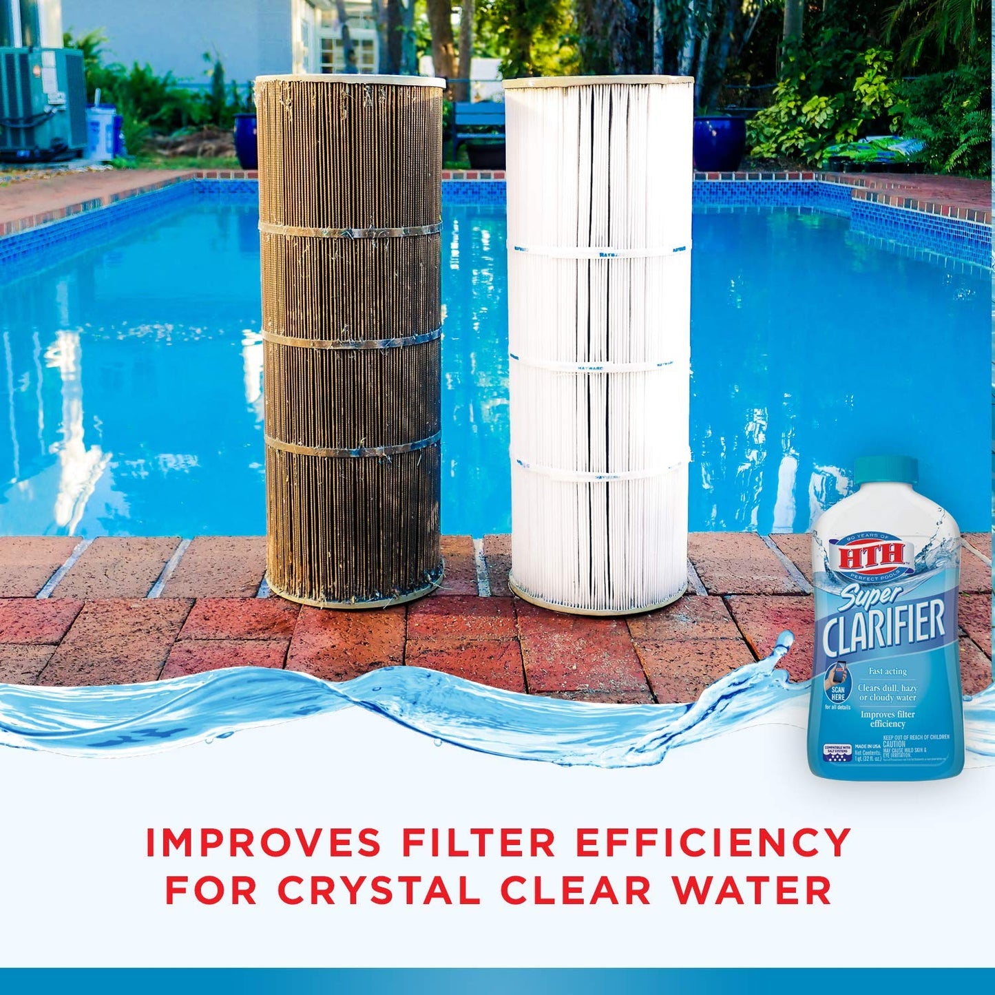 HTH 67023 Super Clarifier Swimming Pool Cleaner, 32 fl oz
