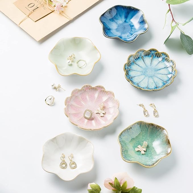 Jewelry Dish Tray, Ring Dish, Ceramic Trinket Tray, Key Bowl, Decorative Plate, for Friends Sisters Daughter Mother