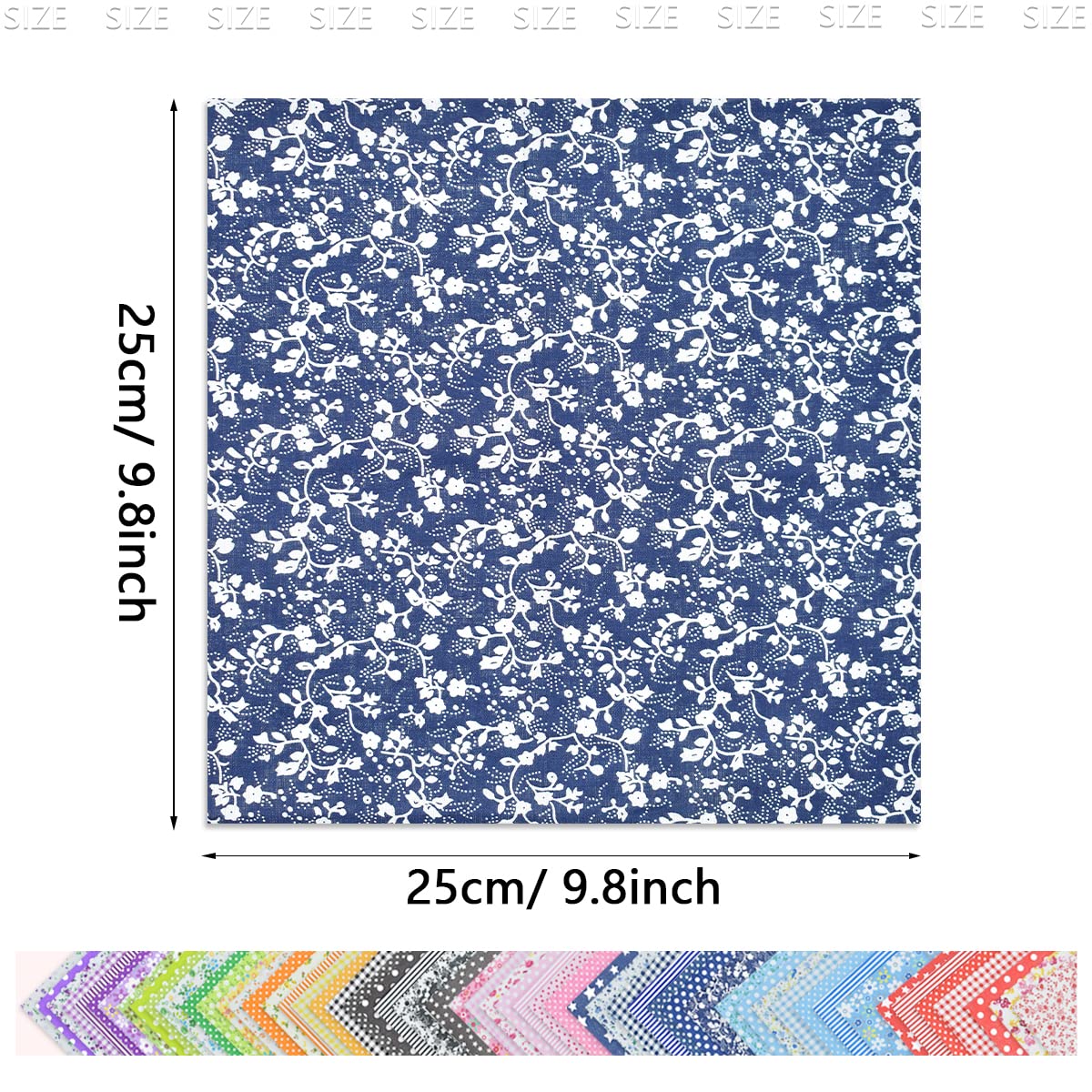 56Pcs 10"x10" Quilting Cotton Fabric Squares Sheets Pre-Cut Multi-Color No Repeat Design Printed Floral Craft Fabric for DIY Sewing Scrapbooking Quilting Craft Patchwork (56 Different Patterns)