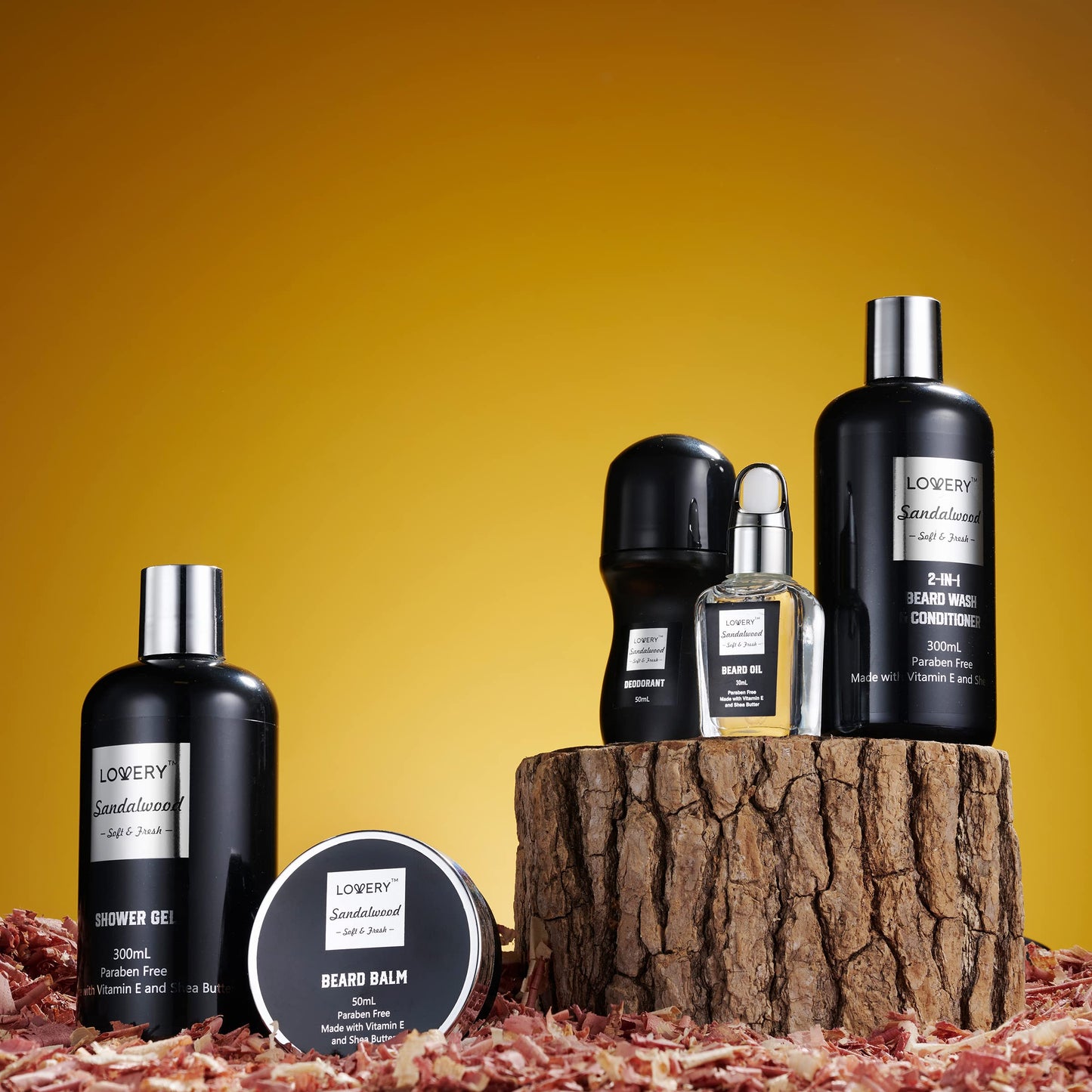 Beard Kit and Body Care Gifts for Men, Fathers Day Gifts for Dad Sandalwood Spa Gift Baskets, Mens Bath and Beard Grooming Kit, Birthday Gifts for Him with Beard Balm, Growth Oil, Deodorant and More