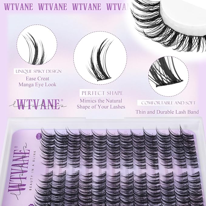 Wispy Lash Clusters Spiky Eyelash Clusters Left & Right Cluster Eyelashes Extensions Cat Eye Lashes Clusters 8-16mm Individual Lash Extension DIY by Wtvane