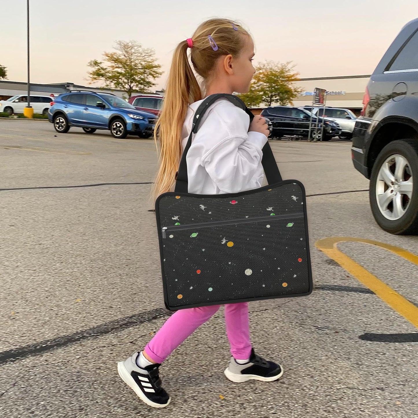 MENZOKE Kids Travel Tray, Road Trip Activities for Kids with Dry Erase Board & Cooler Cup Holder, Toddler Car Activities with No-Drop iPad Holder Stand, Roadtrip Essentials for Toddlers, Black