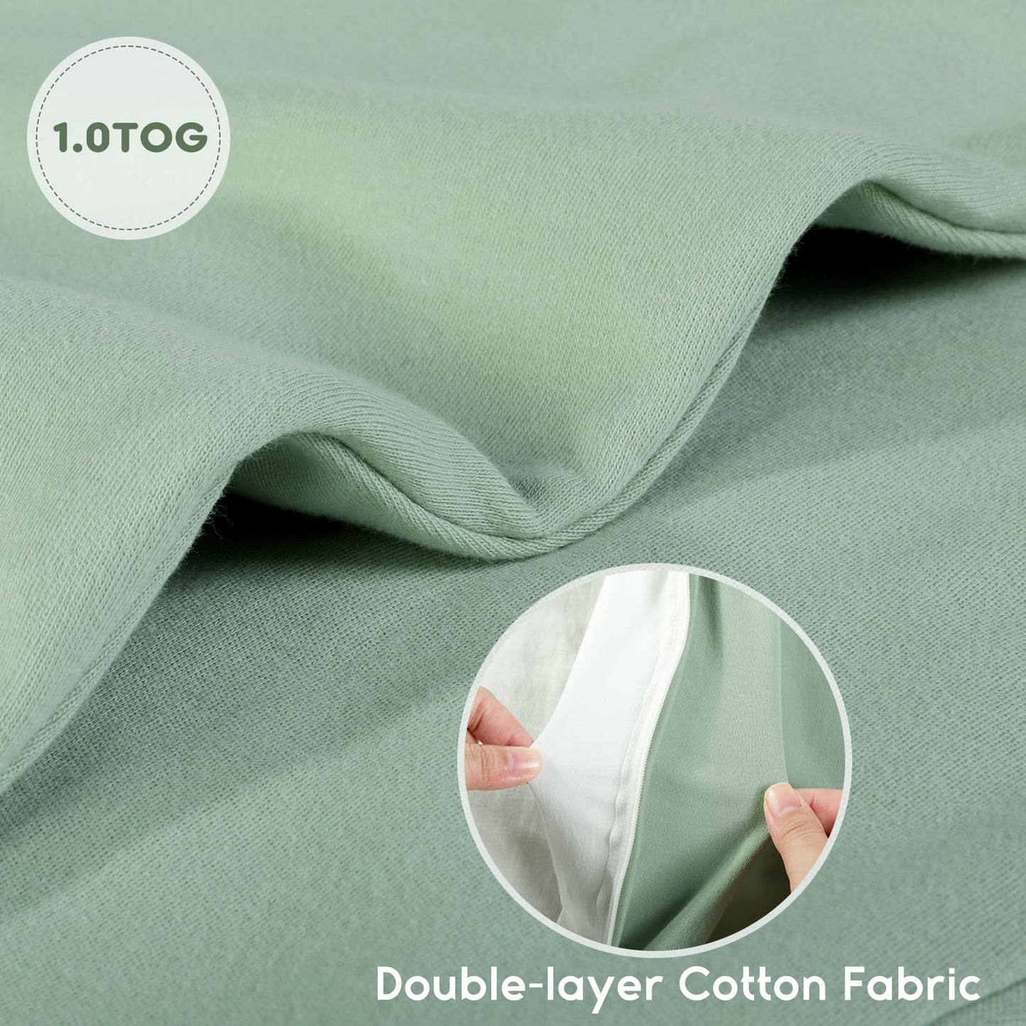 Yoofoss Baby Sleep Sack 18-24 Months TOG 1.0 Baby Wearable Blanket, 2 Pack 100% Organic Cotton Infant Toddler Sleeping Sack 2-Way Zipper Lightweight Sleep Sack