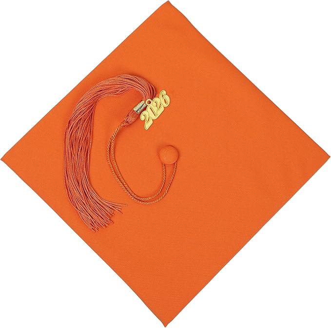 Unisex Adult Matte Graduation Cap with Tassel Year Charm